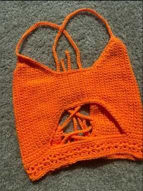 Handmade Crocheted Sneak a Peak Crop Top